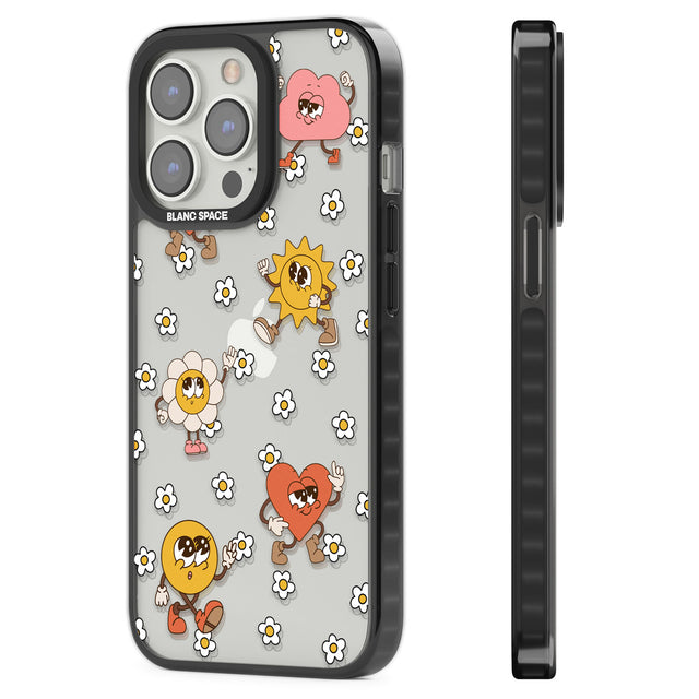 Daisies & Friends Black Impact Phone Case for iPhone 13 Pro, iPhone 14 Pro, iPhone 15 Pro