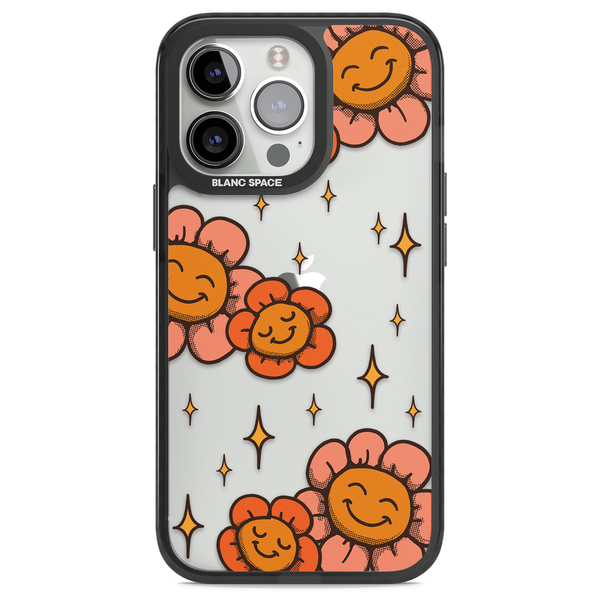 Mellow Flowers Black Impact Phone Case for iPhone 13 Pro, iPhone 14 Pro, iPhone 15 Pro