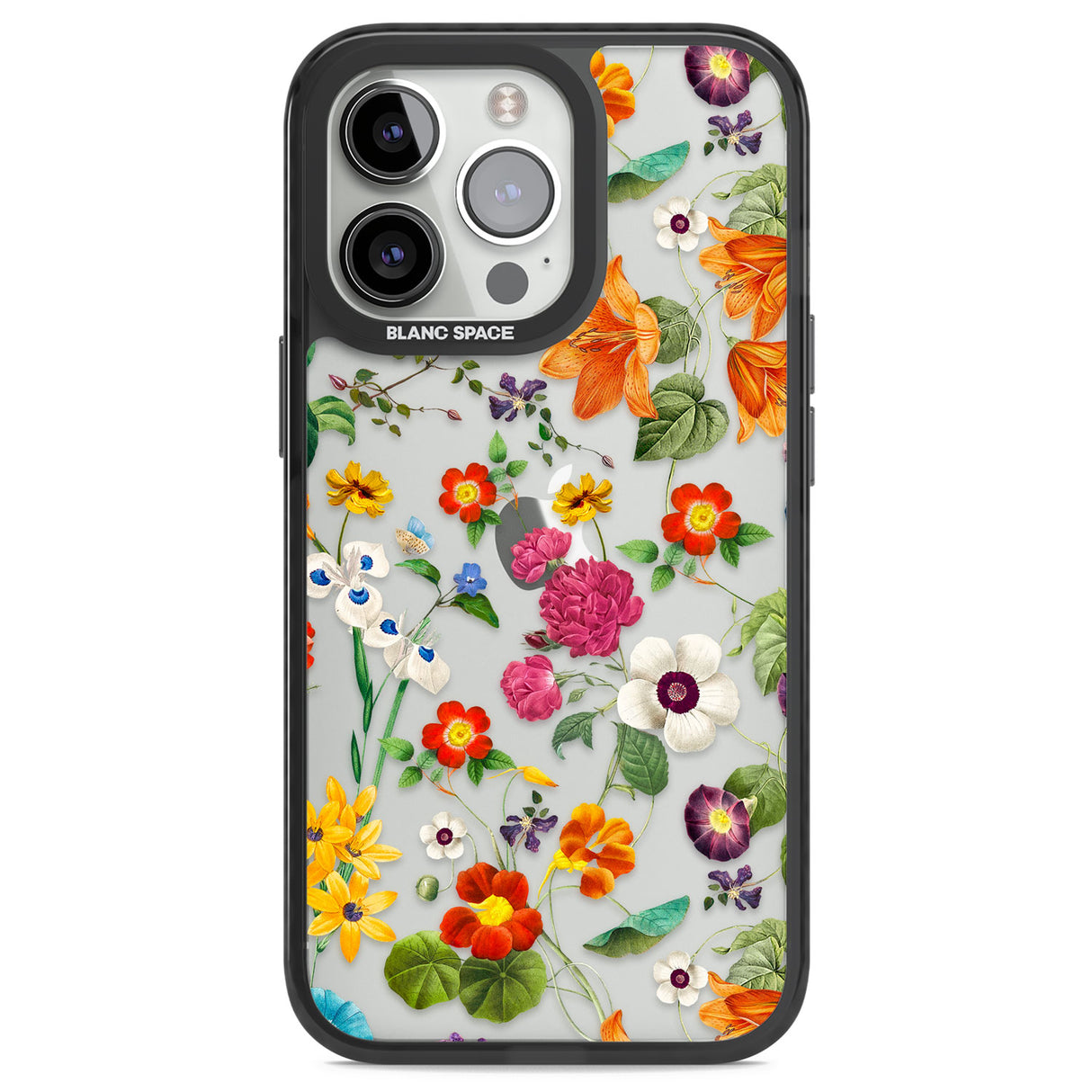 Whimsical Wildflowers Black Impact Phone Case for iPhone 13 Pro, iPhone 14 Pro, iPhone 15 Pro