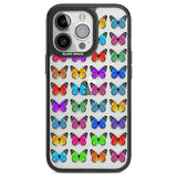 Colourful Butterfly Pattern Black Impact Phone Case for iPhone 13 Pro, iPhone 14 Pro, iPhone 15 Pro