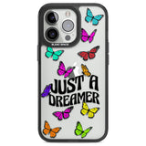 Just a Dreamer Butterfly Black Impact Phone Case for iPhone 13 Pro, iPhone 14 Pro, iPhone 15 Pro