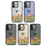 Personalised Summer Wildflowers Black Impact Phone Case for iPhone 13 Pro, iPhone 14 Pro, iPhone 15 Pro