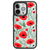 Poppy Garden Black Impact Phone Case for iPhone 13 Pro, iPhone 14 Pro, iPhone 15 Pro