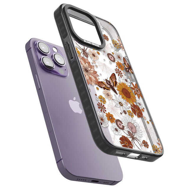 Halloween Skulls and FlowersPhone Case for iPhone 14 Pro