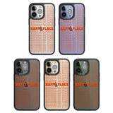 Happy Place (Orange) Black Impact Phone Case for iPhone 13 Pro, iPhone 14 Pro, iPhone 15 Pro