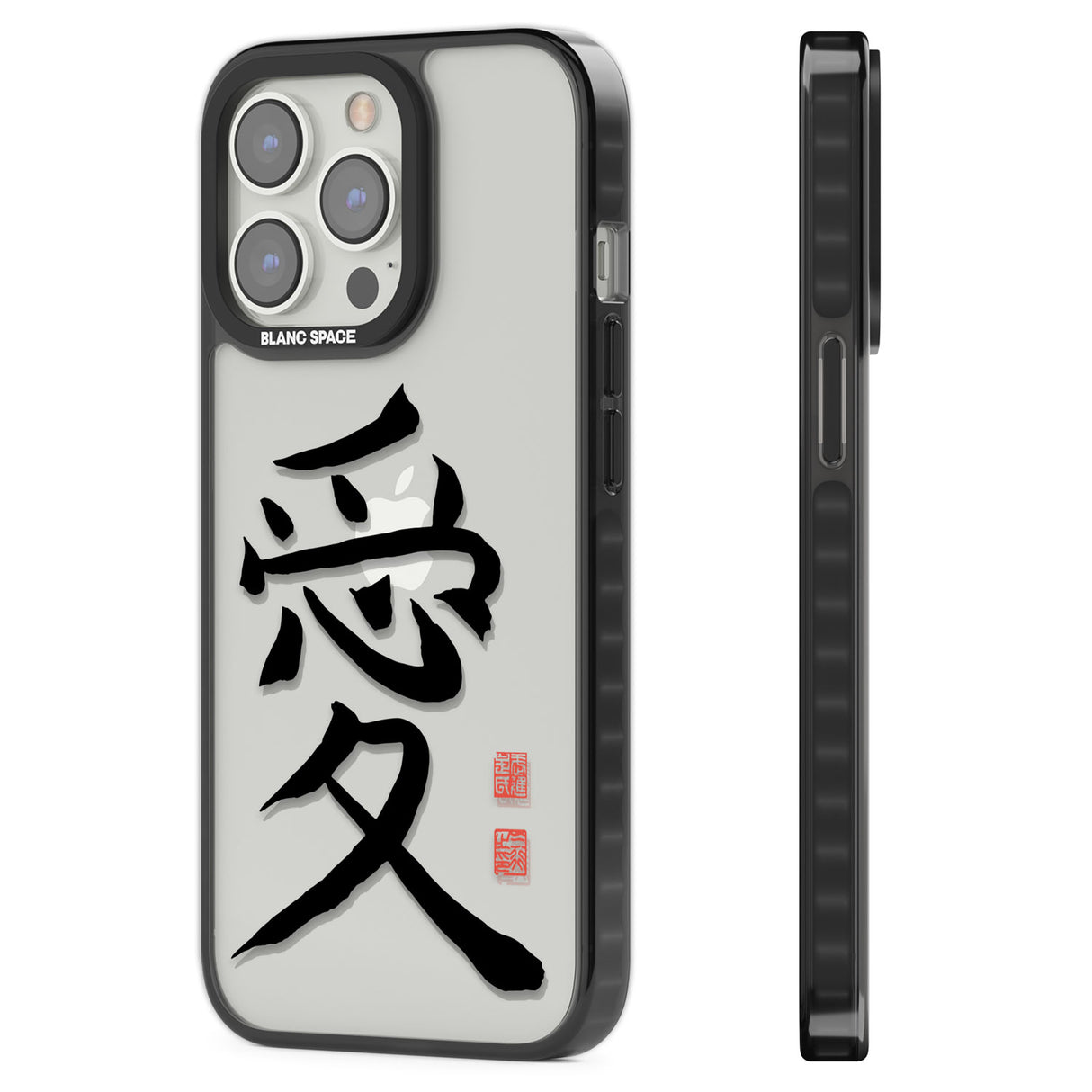 Japanese Kanji - Love Black Impact Phone Case for iPhone 13 Pro, iPhone 14 Pro, iPhone 15 Pro