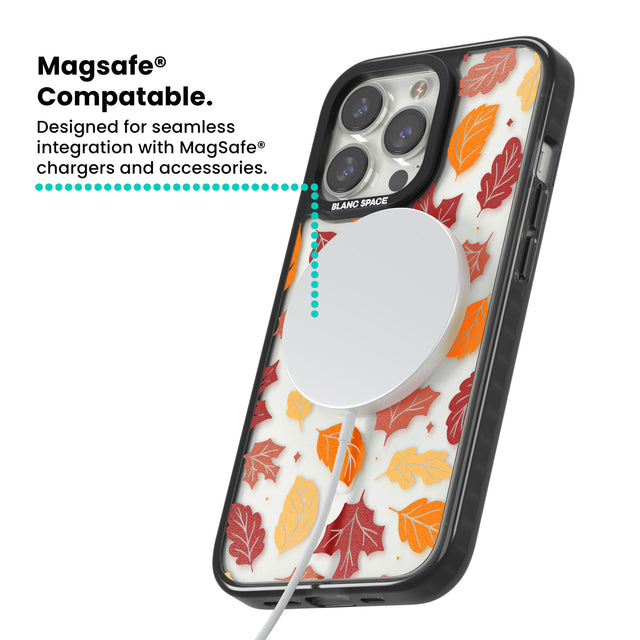 Autumn Leaves Magsafe Black Impact Phone Case for iPhone 13 Pro, iPhone 14 Pro, iPhone 15 Pro