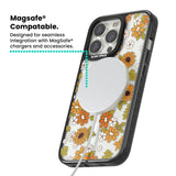 Boho Sunflowers Magsafe Black Impact Phone Case for iPhone 13 Pro, iPhone 14 Pro, iPhone 15 Pro