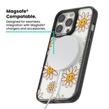 Daisy Faces Magsafe Black Impact Phone Case for iPhone 13 Pro, iPhone 14 Pro, iPhone 15 Pro