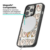 Groovy Love Magsafe Black Impact Phone Case for iPhone 13 Pro, iPhone 14 Pro, iPhone 15 Pro