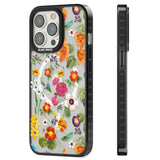 Whimsical Wildflowers Magsafe Black Impact Phone Case for iPhone 13 Pro, iPhone 14 Pro, iPhone 15 Pro