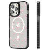 Pink Bows & Hearts Magsafe Black Impact Phone Case for iPhone 13 Pro, iPhone 14 Pro, iPhone 15 Pro