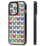 Colourful Butterfly Pattern Magsafe Black Impact Phone Case for iPhone 13 Pro, iPhone 14 Pro, iPhone 15 Pro