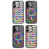 Colourful Butterfly Pattern Magsafe Black Impact Phone Case for iPhone 13 Pro, iPhone 14 Pro, iPhone 15 Pro