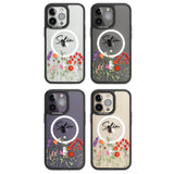 Personalised Spring Wildflowers Magsafe Black Impact Phone Case for iPhone 13 Pro, iPhone 14 Pro, iPhone 15 Pro