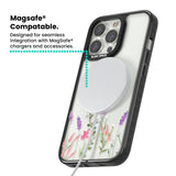 Personalised Lavender Wildflowers Magsafe Black Impact Phone Case for iPhone 13 Pro, iPhone 14 Pro, iPhone 15 Pro