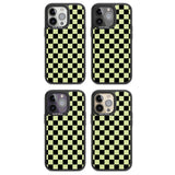 Black & Lime Check Magsafe Black Impact Phone Case for iPhone 13 Pro, iPhone 14 Pro, iPhone 15 Pro