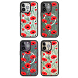 Poppy Garden Magsafe Black Impact Phone Case for iPhone 13 Pro, iPhone 14 Pro, iPhone 15 Pro