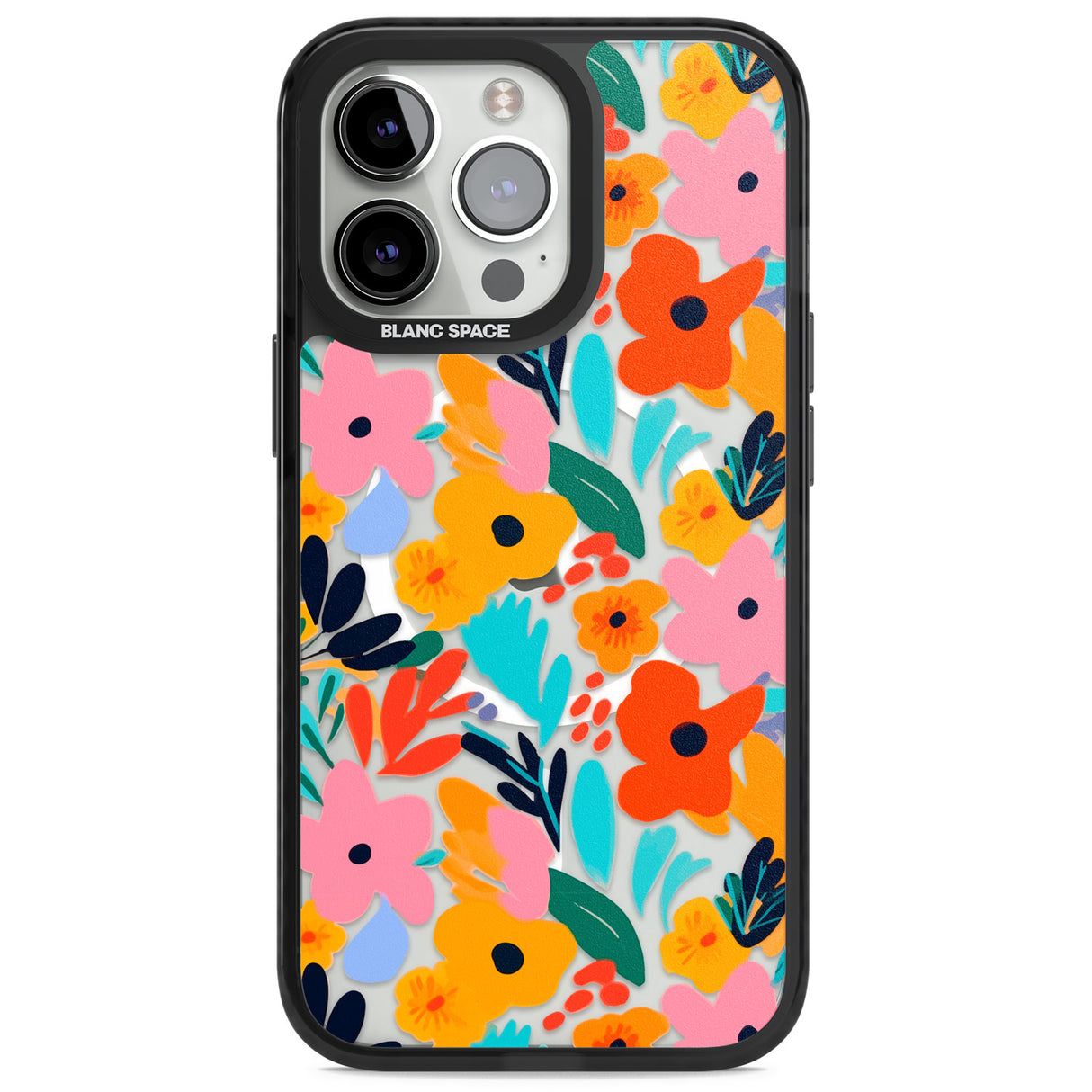 Floral Fiesta Magsafe Black Impact Phone Case for iPhone 13 Pro, iPhone 14 Pro, iPhone 15 Pro