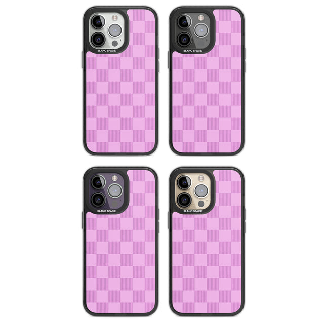 BUBBLEGUM CHECKERED Magsafe Black Impact Phone Case for iPhone 13 Pro, iPhone 14 Pro, iPhone 15 Pro