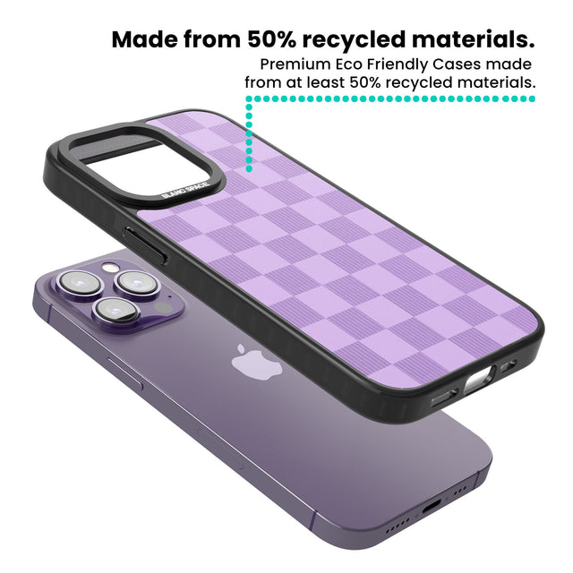 LILAC CHECKERED Magsafe Black Impact Phone Case for iPhone 13 Pro, iPhone 14 Pro, iPhone 15 Pro