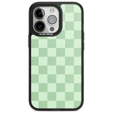 SEAFOAM CHECKERED Magsafe Black Impact Phone Case for iPhone 13 Pro, iPhone 14 Pro, iPhone 15 Pro