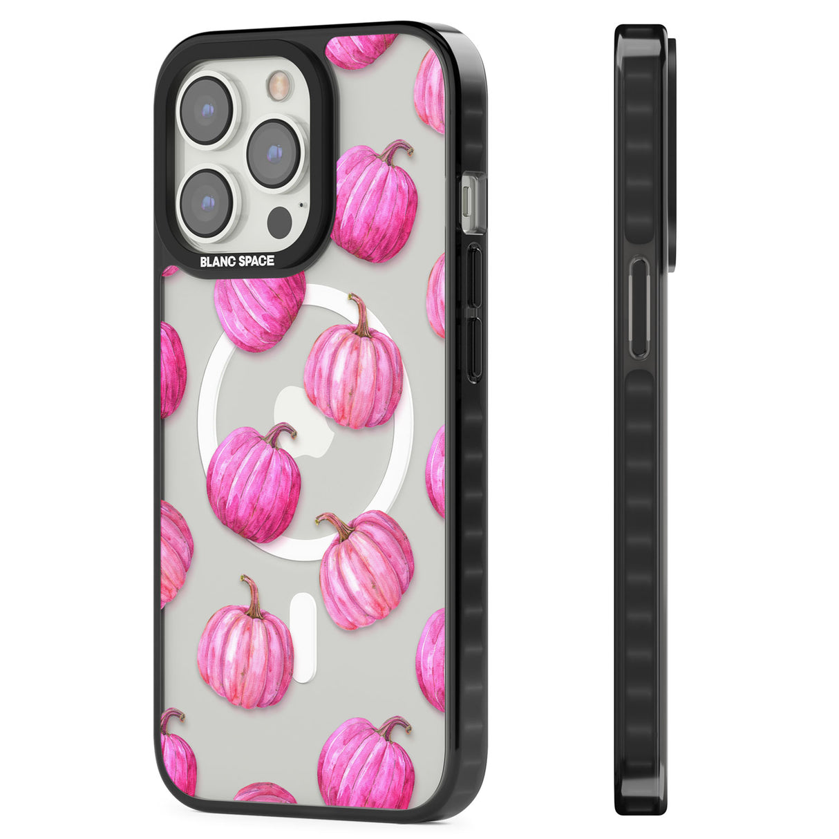 Pink Pumpkins Magsafe Black Impact Phone Case for iPhone 13 Pro, iPhone 14 Pro, iPhone 15 Pro