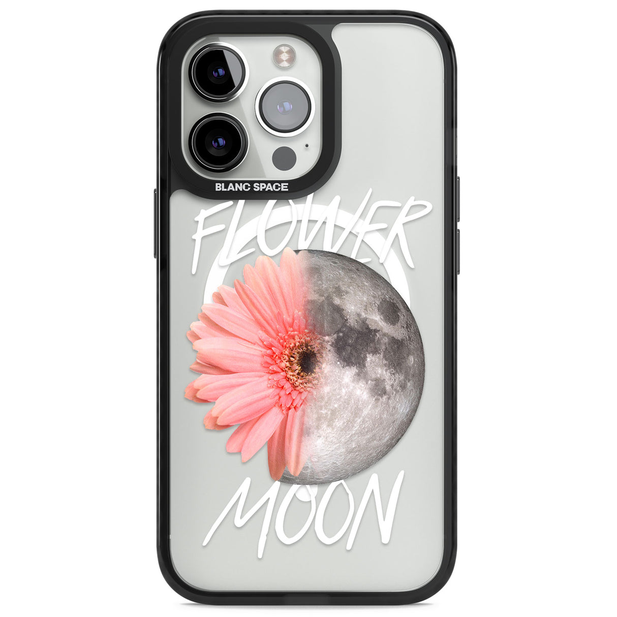 Flower Moon Magsafe Black Impact Phone Case for iPhone 13 Pro, iPhone 14 Pro, iPhone 15 Pro