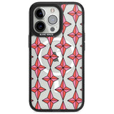 Rose Stars Pattern (Clear) Magsafe Black Impact Phone Case for iPhone 13 Pro, iPhone 14 Pro, iPhone 15 Pro