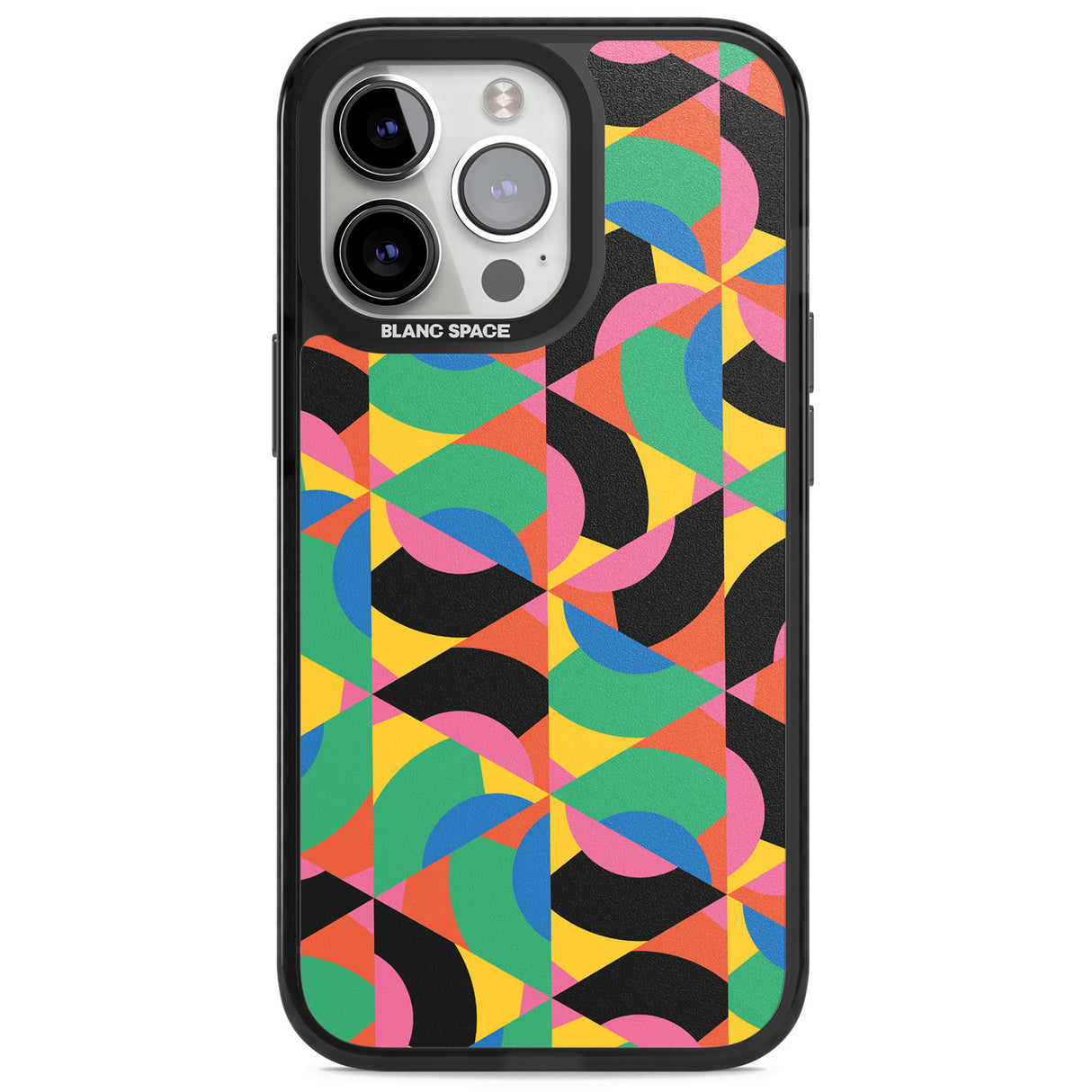 Abstract Carnival Magsafe Black Impact Phone Case for iPhone 13 Pro, iPhone 14 Pro, iPhone 15 Pro