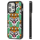 Fierce Jungle Tigers (Green) Magsafe Black Impact Phone Case for iPhone 13 Pro, iPhone 14 Pro, iPhone 15 Pro