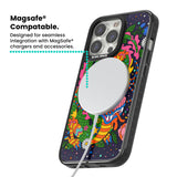 Psychedelic Jungle Dragon (Purple) Magsafe Black Impact Phone Case for iPhone 13 Pro, iPhone 14 Pro, iPhone 15 Pro