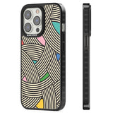 Multicolour Optic Waves Magsafe Black Impact Phone Case for iPhone 13 Pro, iPhone 14 Pro, iPhone 15 Pro