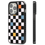 Vibrant Retro Checkered Magsafe Black Impact Phone Case for iPhone 13 Pro, iPhone 14 Pro, iPhone 15 Pro