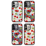 Vintage Cherries & Clouds Magsafe Black Impact Phone Case for iPhone 13 Pro, iPhone 14 Pro, iPhone 15 Pro