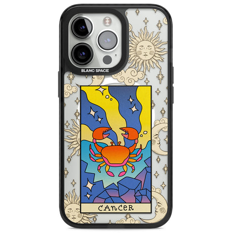 Celestial Zodiac - Cancer Magsafe Black Impact Phone Case for iPhone 13 Pro, iPhone 14 Pro, iPhone 15 Pro