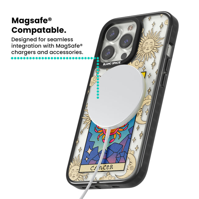 Celestial Zodiac - Cancer Magsafe Black Impact Phone Case for iPhone 13 Pro, iPhone 14 Pro, iPhone 15 Pro