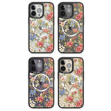 Vintage Vines & Flowers Magsafe Black Impact Phone Case for iPhone 13 Pro, iPhone 14 Pro, iPhone 15 Pro