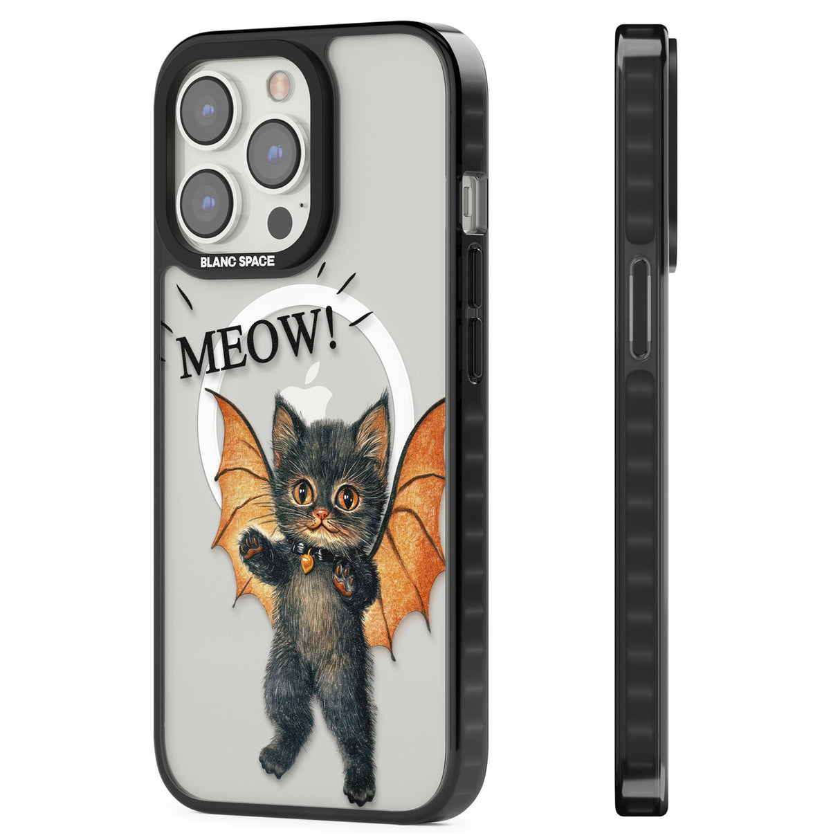 MEOW! Magsafe Black Impact Phone Case for iPhone 13 Pro, iPhone 14 Pro, iPhone 15 Pro