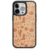 Wild West Pattern Magsafe Black Impact Phone Case for iPhone 13 Pro, iPhone 14 Pro, iPhone 15 Pro