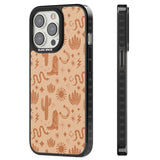 Wild West Pattern Magsafe Black Impact Phone Case for iPhone 13 Pro, iPhone 14 Pro, iPhone 15 Pro