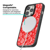 Red Bandana Magsafe Black Impact Phone Case for iPhone 13 Pro, iPhone 14 Pro, iPhone 15 Pro