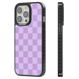 LILAC CHECKERED Black Impact Phone Case for iPhone 13 Pro, iPhone 14 Pro, iPhone 15 Pro