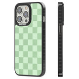 SEAFOAM CHECKERED Black Impact Phone Case for iPhone 13 Pro, iPhone 14 Pro, iPhone 15 Pro