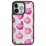 Pink Pumpkins Black Impact Phone Case for iPhone 13 Pro, iPhone 14 Pro, iPhone 15 Pro