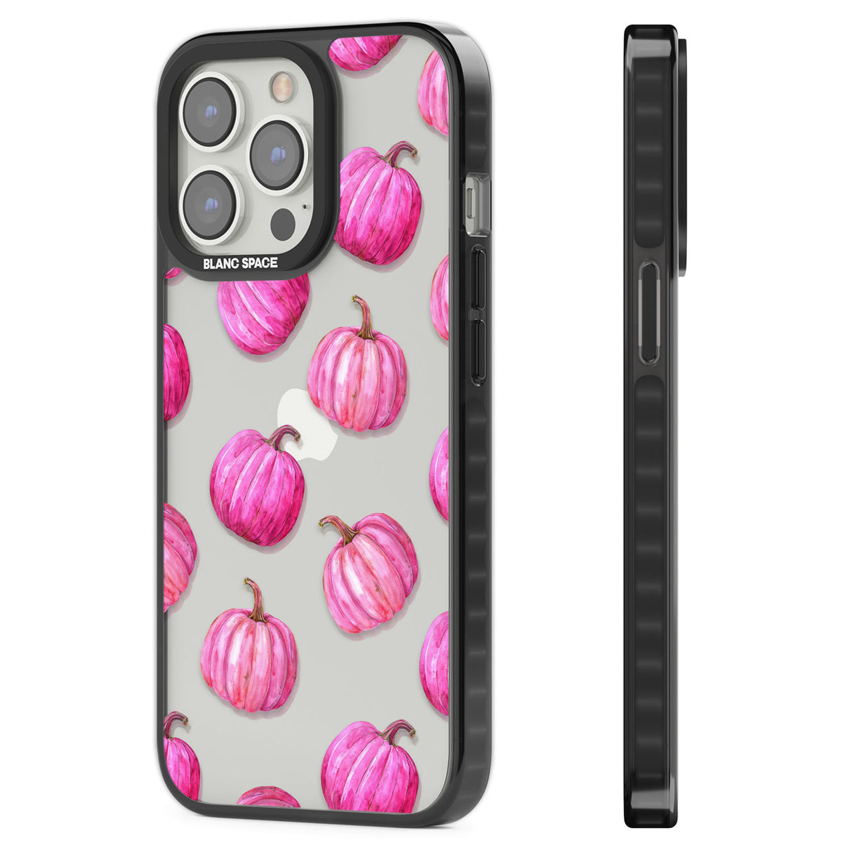 Pink Pumpkins Black Impact Phone Case for iPhone 13 Pro, iPhone 14 Pro, iPhone 15 Pro