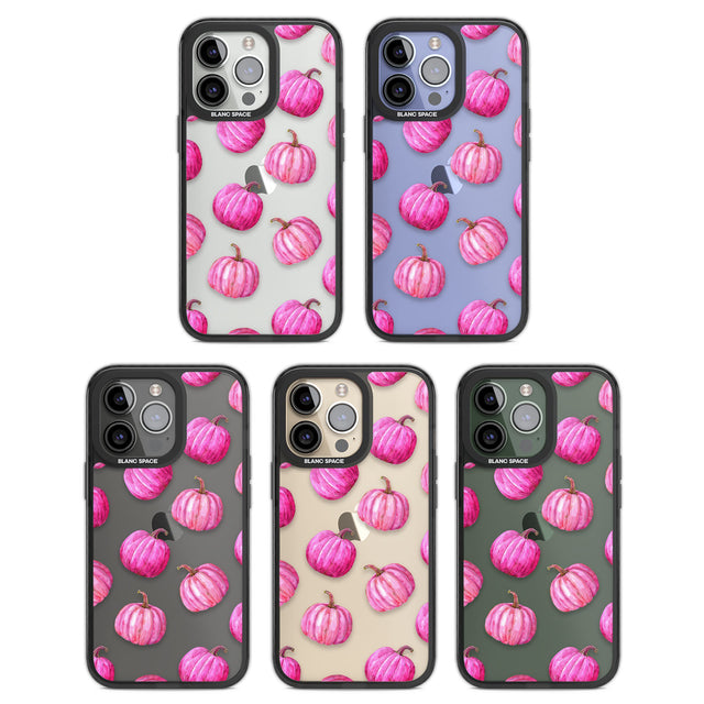 Pink Pumpkins Black Impact Phone Case for iPhone 13 Pro, iPhone 14 Pro, iPhone 15 Pro