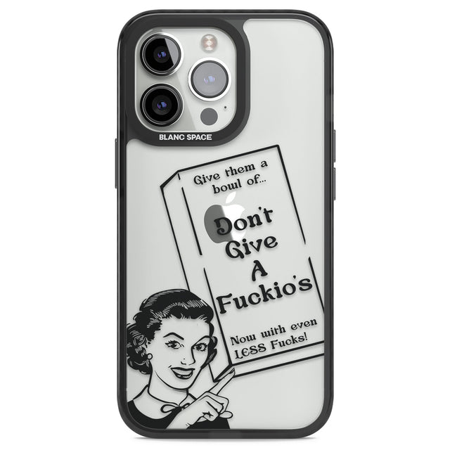 "Don't Give a F*ckio's" Cereal Black Impact Phone Case for iPhone 13 Pro, iPhone 14 Pro, iPhone 15 Pro