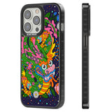 Psychedelic Jungle Dragon (Purple) Black Impact Phone Case for iPhone 13 Pro, iPhone 14 Pro, iPhone 15 Pro