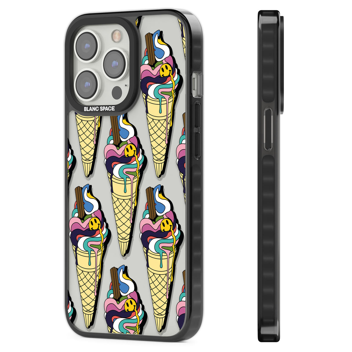 Trip & Drip Ice Cream Black Impact Phone Case for iPhone 13 Pro, iPhone 14 Pro, iPhone 15 Pro